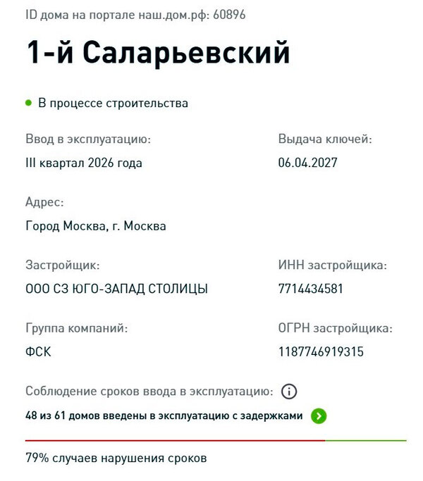 Купить квартиру в ЖК «1-й Саларьевский» в Москве от 1-ый ДСК